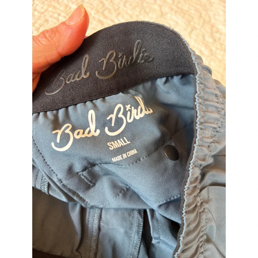 Bad Birdie Mens Performance Golf Shorts Slate Blue Elastic Waist Size Small NWOT